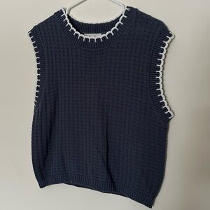 Knit Sweater Vest with White Detailing. Jessica Simpson